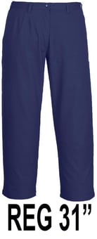 Picture of Portwest Bizweld Regular Leg Flame Retardant Navy Blue Trouser - PW-BZ30NAR