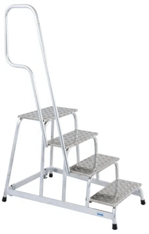 picture of Slingsby Mobile Aluminium Machinery Steps with Handrail - 4 Treads - [SLB-349034] - (LP)