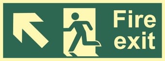 Picture of Spectrum Fire Exit - Man Arrow Up/Left - PHS 400 x 150mm - [SCXO-CI-17083]