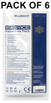 picture of Blue Dot - Easy Ice Disposable Instant Ice Pack - Pack of 6 - Large - 30cm x 13cm - [CM-9986X6] - (AMZPK)