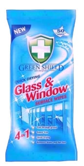 Picture of Green Shield - Quick Drying Glass and Windows Surface Wipes - Pack of 50 - [AF-5060110220700]