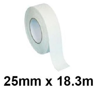 picture of White Anti-Slip Self Adhesive Tape - 25mm x 18.3m Roll - [EM-0777WH25X18]