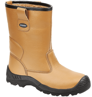 Picture of Tuffking Tan Brown Fur Lined Rigger Boots S1P - SRA With Scuff Cap And Steel Midsole - [GN-9049]