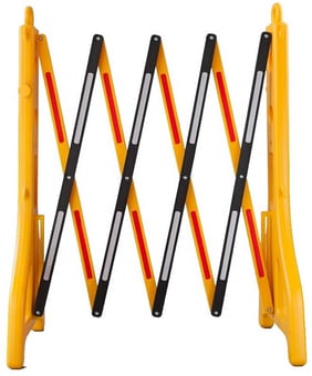picture of Way4Now - Expandable Plastic Barrier - Yellow Black With Reflective - [SHU-E-EB-16]