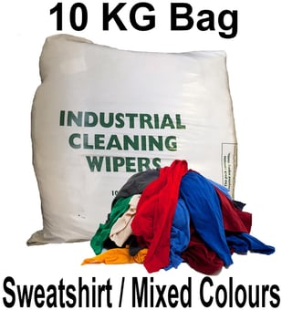 picture of Mixed Colours Very Absorbent Sweatshirt Rags - 10KG Bag - [MW-SS10KGBAG] - (HP)