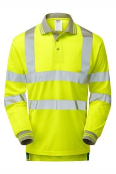 picture of Pulsar Yellow Hi-Vis Long Sleeve Polo Shirt - PR-P458