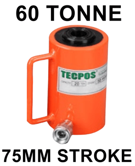 picture of Tecpos Single Acting Hollow Centre Cylinder - 60 Tonne - 75mm Stroke - [GT-TCH6075]