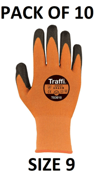 picture of TraffiGlove Classic 3 Polyurethane Handling Gloves - Size 9 - Pack of 10 - TS-TG3010-9X10 - (AMZPK2)