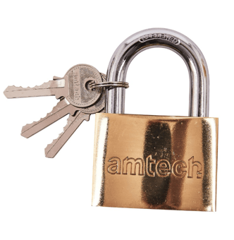 picture of Amtech 63mm Brass Padlock - [DK-T1400C]