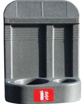 Picture of Double Grey Extinguisher Stand with Recessed Base - [HS-107-1047]