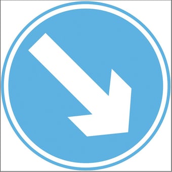 picture of Temporary Traffic Signs - Right Diagonal Arrow - Class 2 Ref BS873 - 600 x 600Hmm - Reflective - 1mm Aluminium - [AS-ZT16-ALU]