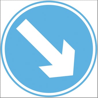 Picture of Temporary Traffic Signs - Right Diagonal Arrow - Class 2 Ref BS873 - 600 x 600Hmm - Reflective - 1mm Aluminium - [AS-ZT16-ALU]