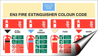 picture of Fire Extinguisher Colour Code Sign - 350 X 200Hmm - Self Adhesive Vinyl - [AS-EN1-SAV]