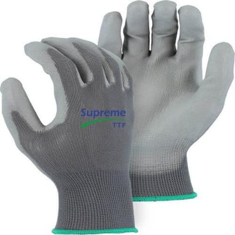 picture of Supreme TTF 100GG Grey PU Coated Work Gloves - HT-100GG