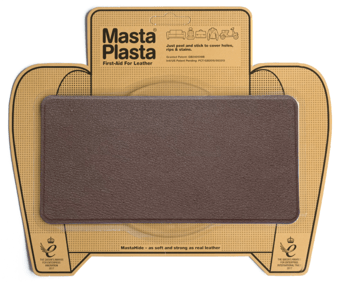 Picture of MastaPlasta Leather Repair Patch Large Plain Mid-Brown 20cm x 10cm - [MPL-MID-BROWNSUPERPLAIN20X10EU]