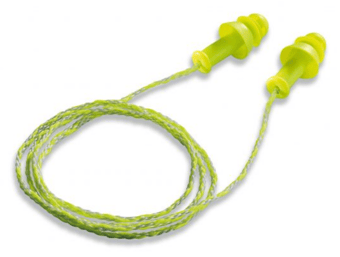 Picture of Uvex Whisper+ Reusable 27dB Lime Corded Earplugs - Box of 50 Pairs - [TU-2111238]