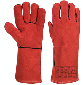 picture of Portwest A505 Winter Welding Red Gauntlet - Pair - One Size XL - [PW-A505RERXL] - (DISC-R)