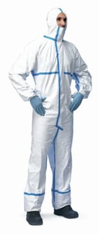 picture of DuPont Tyvek 600 Plus Hooded Coverall - White - DU-TPR600WHL