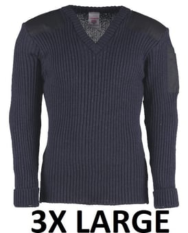 picture of AFE V-Neck Navy Blue "NATO" Sweater - 3 Extra Large - [AE-V/N3XL]