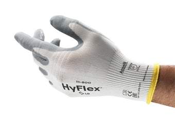 picture of Ansell Hyflex 11-800 Nitrile Foam Coated White Industrial Gloves - AN-11-800