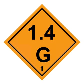 picture of Hazchem UN Hazard Warning Diamond Self-adhesive - 250 x 250mm - Class 1.4G Explosive - [HZ-HD2138]