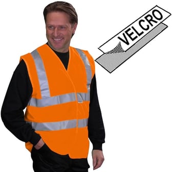 picture of Flame Retardant Orange Hi Vis 2 Band & Brace Waistcoat - YO-HVW100FR-OR