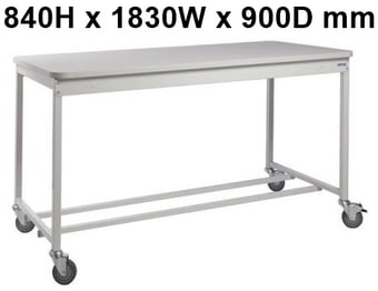 picture of QMP Mailroom Workbench - Mobile Open Bench - MFC Worktop - 840H x 1830W x 900D mm - [QM-MR841890PLMX]