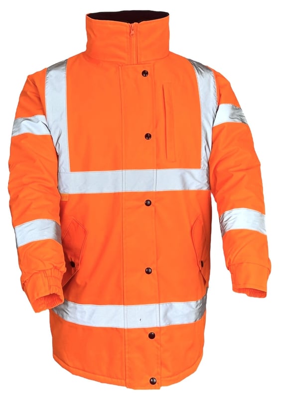 Hi Vis Orange Padded Parka Jacket - BI-233 - (DISC-W)