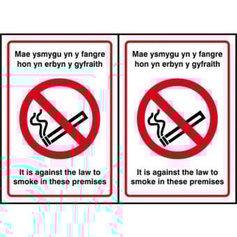 Picture of Spectrum No Smoking English/Welsh Double sided - D/S SAV 160 x 230mm - SCXO-CI-11924