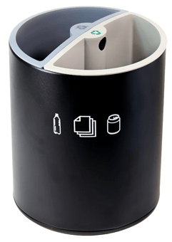 picture of Recycling Bin Black Including 2 Dividers - 10 Litres - [MCS-RBBW2D] - (LP)