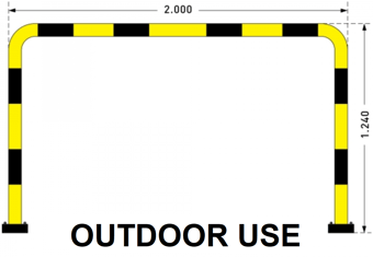 picture of BLACK BULL FLEX Protection Guard - Outdoor Use - (H)1240 x (W)2000mm - Yellow/Black - [MV-196.22.922]