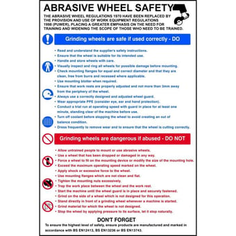 picture of Spectrum Industrial Abrasive Wheel Safety Poster 400 x 600mm - [SCXO-CI-14613]