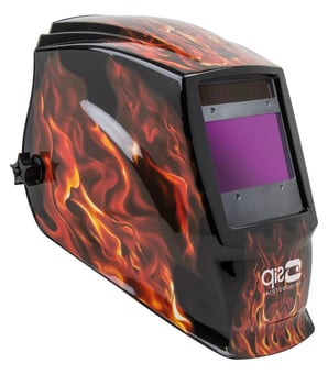 picture of SIP - Meteor 2300F Electronic Welding Headshield - Flame - Full Protection for Ears Forehead and a Proportion of the Neck - [IP-02886]