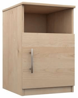 picture of One Call Elemental Bedside Locker With Silver Handles - [OCF-ONE-LMN-BL]
