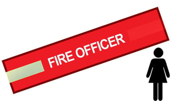 picture of Red - Ladies Pre Printed Arm band - Fire Officer - 10cm x 45cm - Single - [IH-ARMBAND-R-FO-W-S]