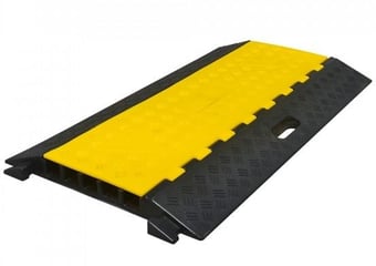 Picture of TRAFFIC-LINE Cable/Hose Protection Ramp Medium - 930 x 500 x 50mmH - 5 Channel - Black/Yellow - [MV-279.29.623]