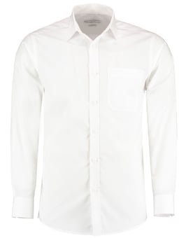 picture of Kustom Kit Tailored Fit Long Sleeve Poplin Shirt - White - BT-KK142-WHI