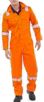 picture of Beeswift Burgan Fire Retardant Anti-static Boilersuit - Orange - BE-CFRASBBSOR - (NICE)