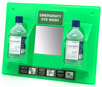 picture of Blue Dot Eye Wash Station Green With Mirror - [CM-30EWST21]