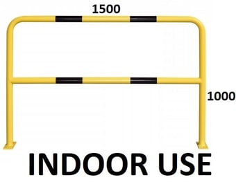 picture of TRAFFIC-LINE Steel Hoop Guard - Indoor Use - 1,000 x 1,500mmL - Powder Coated - Surface Fix - Yellow/Black - [MV-201.15.794]