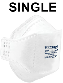 picture of Portwest P290 Eagle FFP2 Dolomite Fold Flat Respirator White Single - [PW-P290WHR]