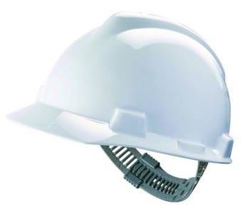 Picture of MSA V-Gard White Hard Hat Cap Style - Unvented - Staz-On Suspension - [MS-GV111-0000000-000]