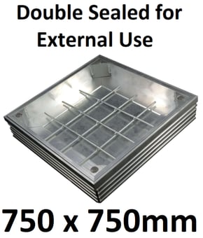 picture of Double Sealed for External Use - Recessed Aluminium Cover - 750 x 750mm - [EGD-DS-60-7575]