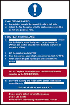 picture of Spectrum Fire action procedure Safety Sign SAV 200 x 300mm – SCXO-CI-11466