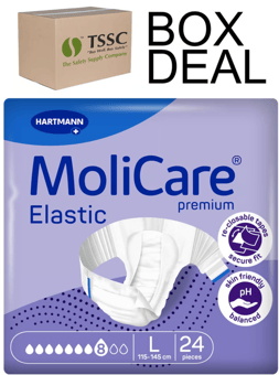 picture of MoliCare Premium Elastic 8 Drops - Large - Box Deal Pack of 5 - [IH-HMD-165473] - (LP)