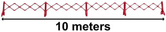 picture of Heavy Duty 10 Meter Expandable Red Safety Barrier System - [IH-SHU-E-EB-16R-KIT-10M]