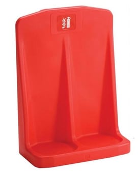 Picture of Double Extinguisher Stand - Red - Rotationally Moulded - High Impact And Chemical Resistant Plastic - [HS-HS20] - (LP) - (DISC-R)