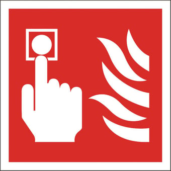 Picture of Fire Alarm Call Point Sign - 200 X 200Hmm - Rigid Plastic - [AS-FI20-RP]