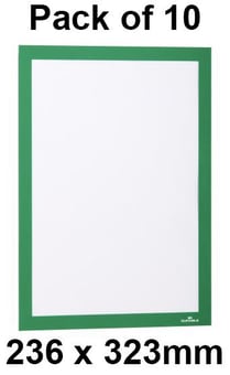 picture of Durable Self-adhesive Infoframe Duraframe Green A4 - 236 x 323mm - Pack of 10 - [DL-488205]