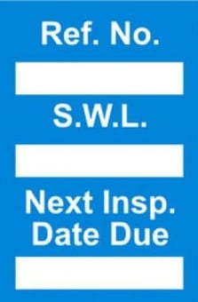 Picture of Safe Working Load Mini Tag Insert - Blue (Pack of 20) - [SCXO-CI-TG61B]